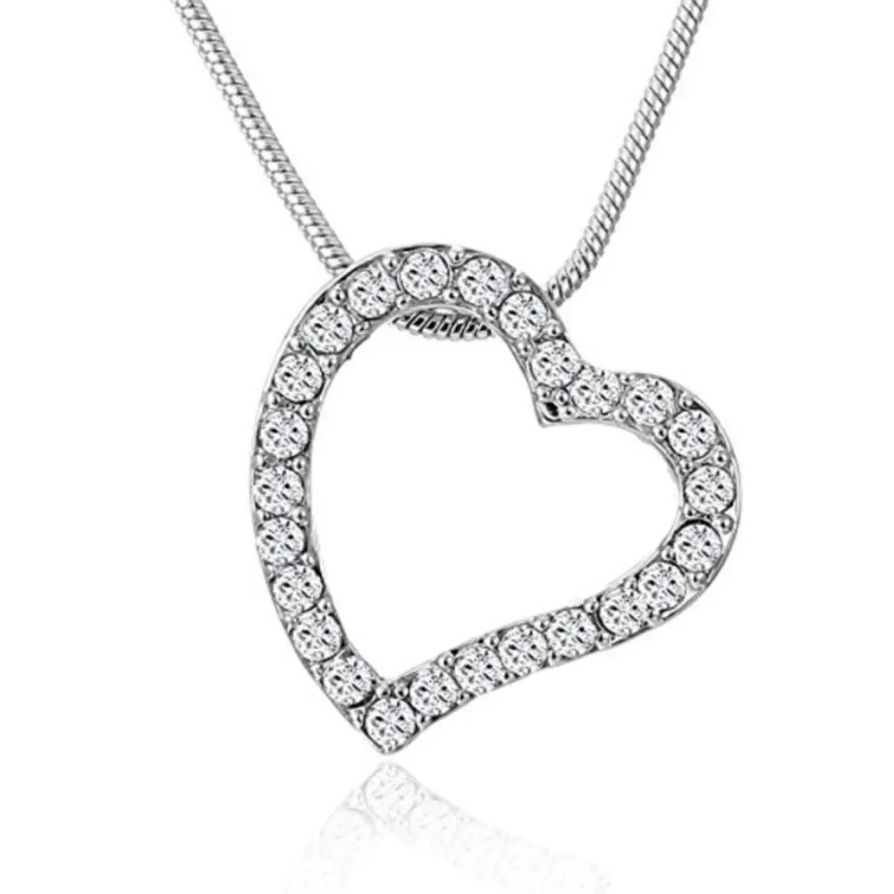 Swarovski Open Heart Silver Necklace